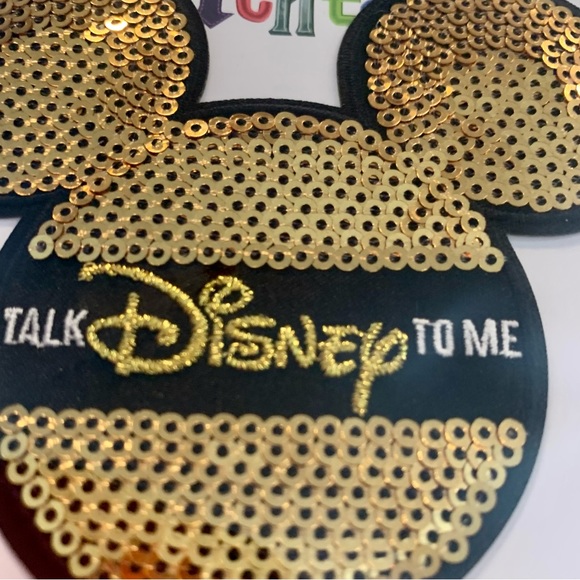 NWT. Disney Patch Sequin Mickey “Talk Disney to Me” patch or reusable sticker - Picture 3 of 5